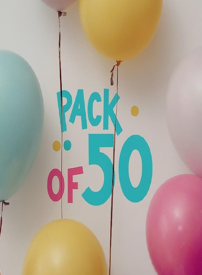 AMFIN (Pack of 50) Pastel Birthday Decoration Item Balloons - Blue - Image 2